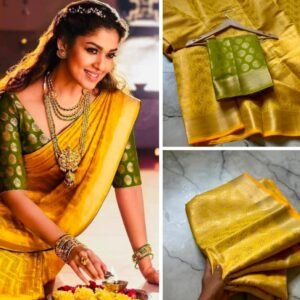 Nayanthara inspired soft tissue silk sarees