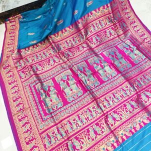 Premium Swarnachuri Saree- Turquoise Blue Colour