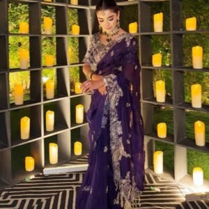 Designer Heavy Embroidery Work Saree