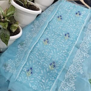 Kota Doria Embroidery Dress Material ( Unstitched)