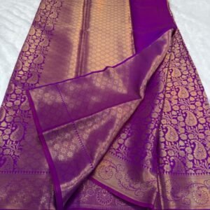 Violet Fancy Banarasi semi silk tissue saree