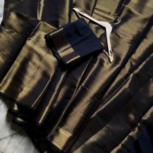 Black Banarasi Tissue Soft Silk Sarees