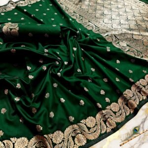 Katan Banarasi Saree- Green Colour