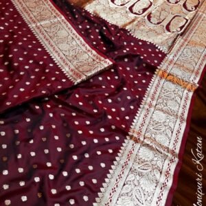 Manipuri Katan Silk Saree- Maroon Colour