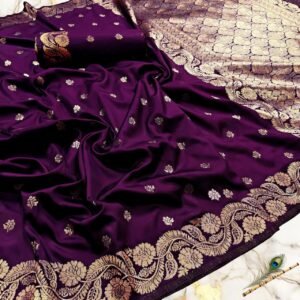 Katan Banarasi Saree- Purple Colour