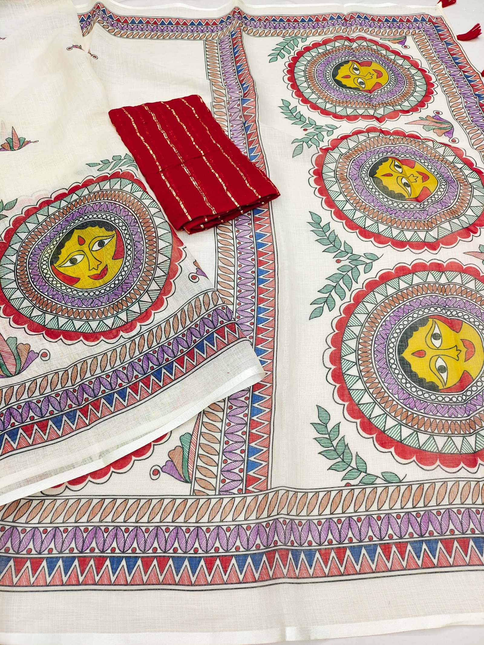 Cotton Madhubani Print Saree