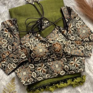 Khadi Cotton Saree- Green