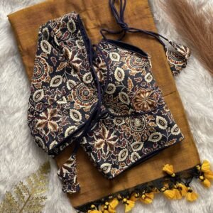Khadi Cotton Saree- Brown